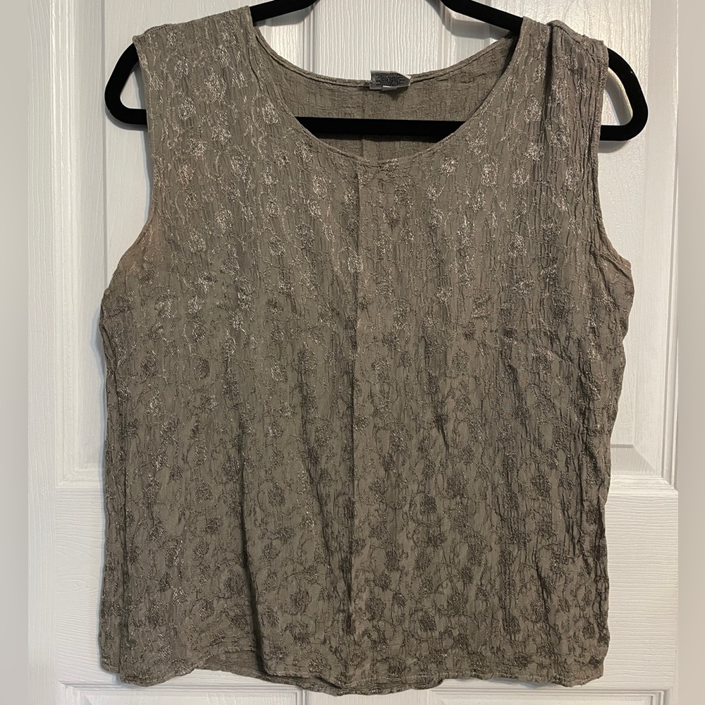 Vintage CP Shades Sausalito Embossed Floral Knit Wide Strap Tank Top Blouse Smal - Picture 3 of 7